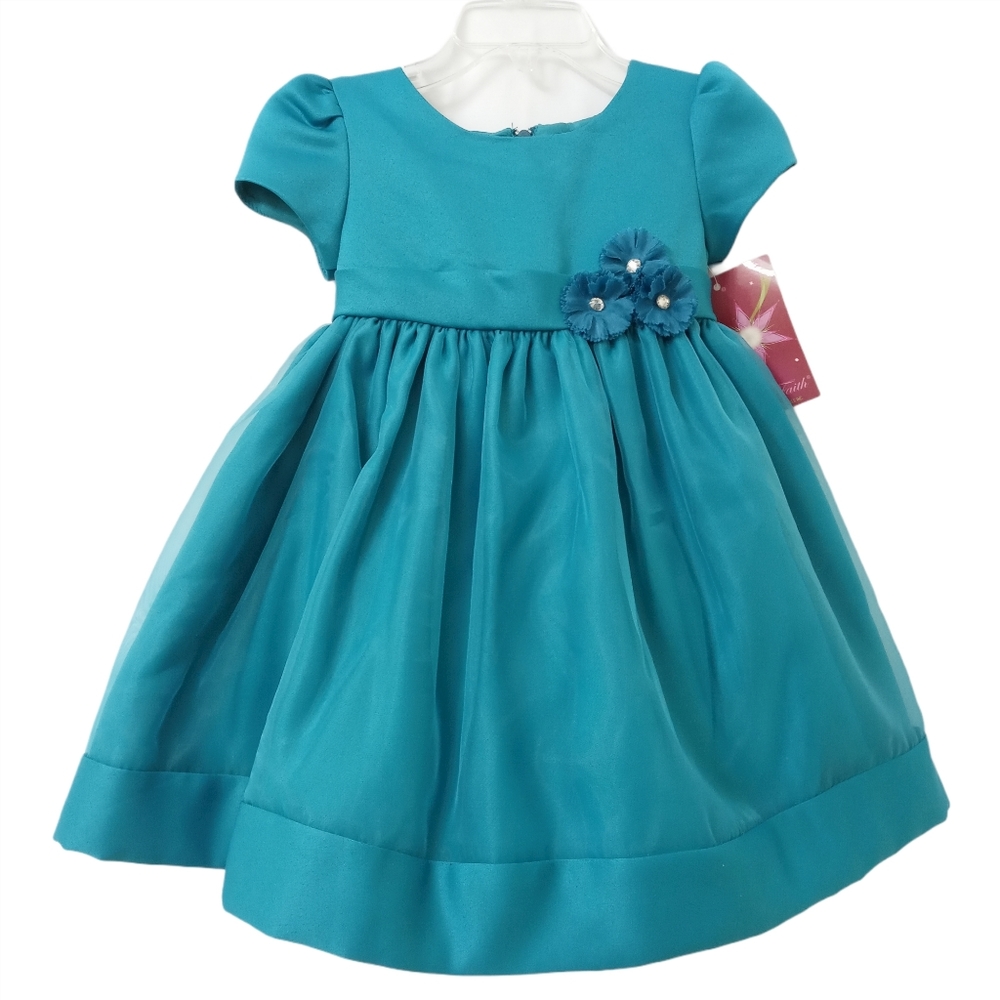 Princess Faith Teal Formal Dress sz 24M NWT